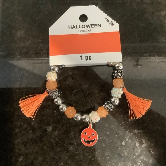Halloween Beaded Bracelet and "Happy Halloween" Brooch/Pin - Picture 2 of 5